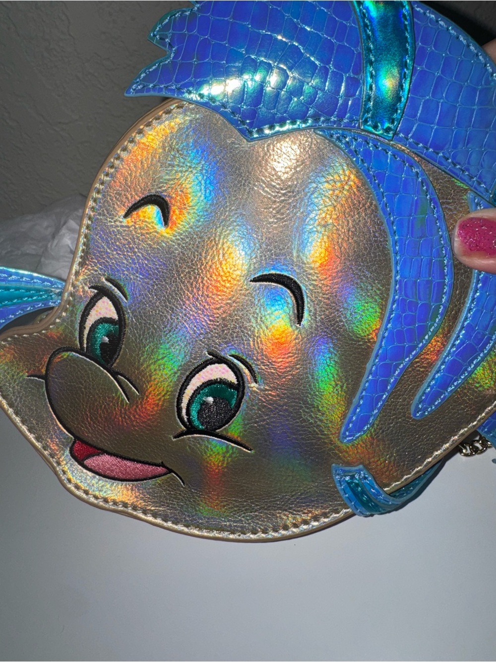 Danielle Nicole Flounder The Little Mermaid Holographic Crossbody Bag - Picture 14 of 15